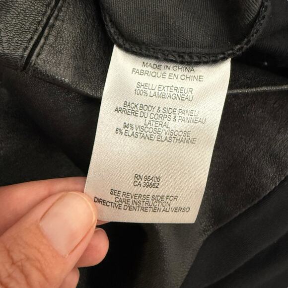 Theory Dress Womens 2 Black Lamb Leather Goth Dark Romantic Contemporary - Picture 9 of 11